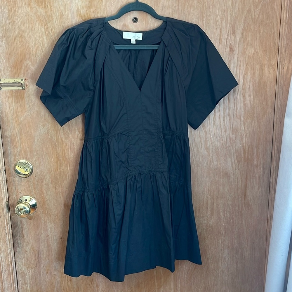 Pinch Flutter Sleeve Dress with Pockets